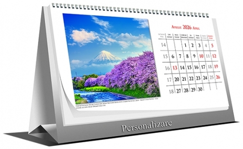 Calendar de birou Landscapes, 21 x 10 cm, 6 file, 2026